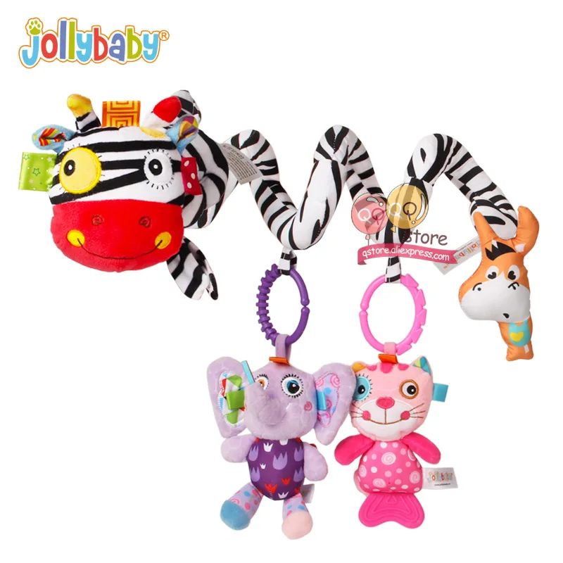 Новинка Jollybaby, мягкие плюшевые спиральные детские игры, коляска, автомобиль, орнамент для сиденья, детская кроватка, подвесные декоративные игрушки для детей, игровой коврик, аксессуары - Цвет: Zebra