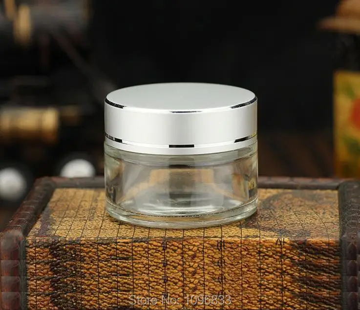 Buy 30g Matte Silver Cap Glass Jar, 30G Clear Glass