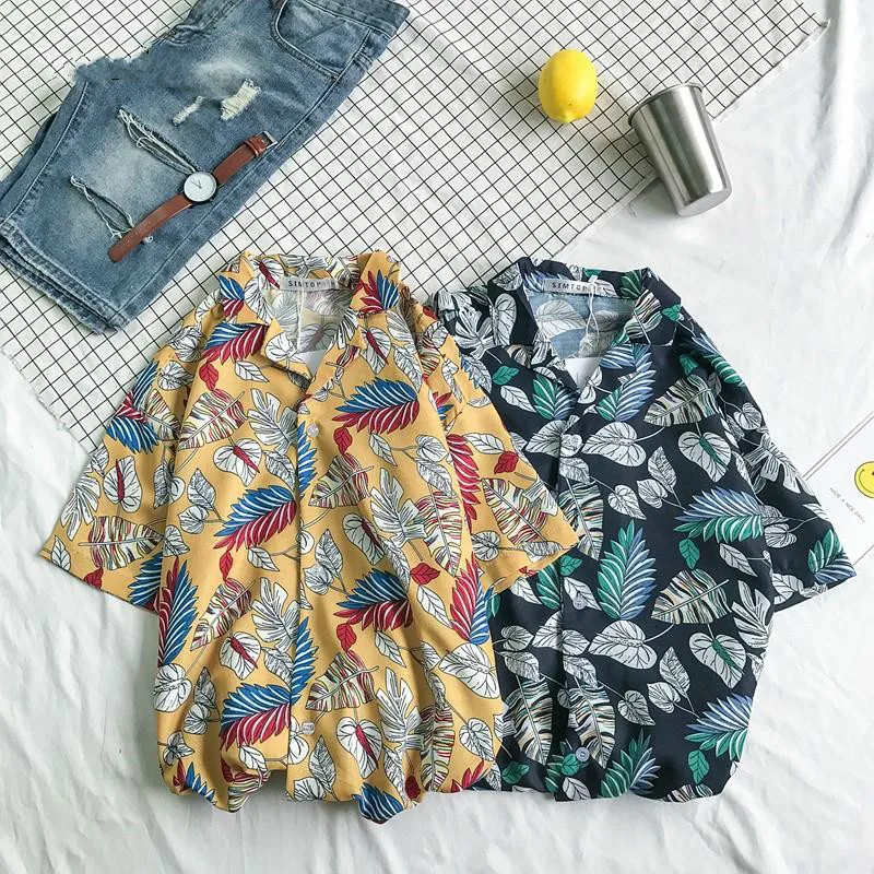 Neploe/корейские мужские и женские рубашки с коротким рукавом свободные Гавайские