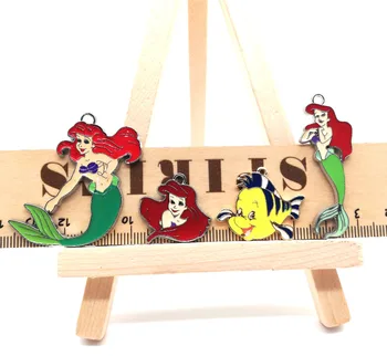 

Wholesale New 20pcs Classic Cartoon yellow fish Mermaid Princes DIY Metal Charm Pendants Jewelry Making Accessories Gift A-013