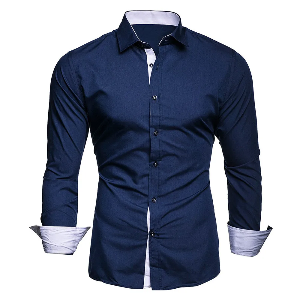 #4 DROPSHIP 2018 NEW HOT Fashion Men's Autumn Casual Formal Solid Slim Fit Long Sleeve Dress Shirt Top Blouse Freeship HTB1BPNoXyDxK1RjSsphq6zHrpXai - #4 DROPSHIP 2018 NEW HOT Fashion Men's Autumn Casual Formal Solid Slim Fit Long Sleeve Dress Shirt Top Blouse Freeship