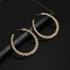 Fashion Hoop Earrings With Rhinestone Big Circle Earrings Simple Earrings Big Circle Gold Color Loop Earrings For Women ► Photo 3/6