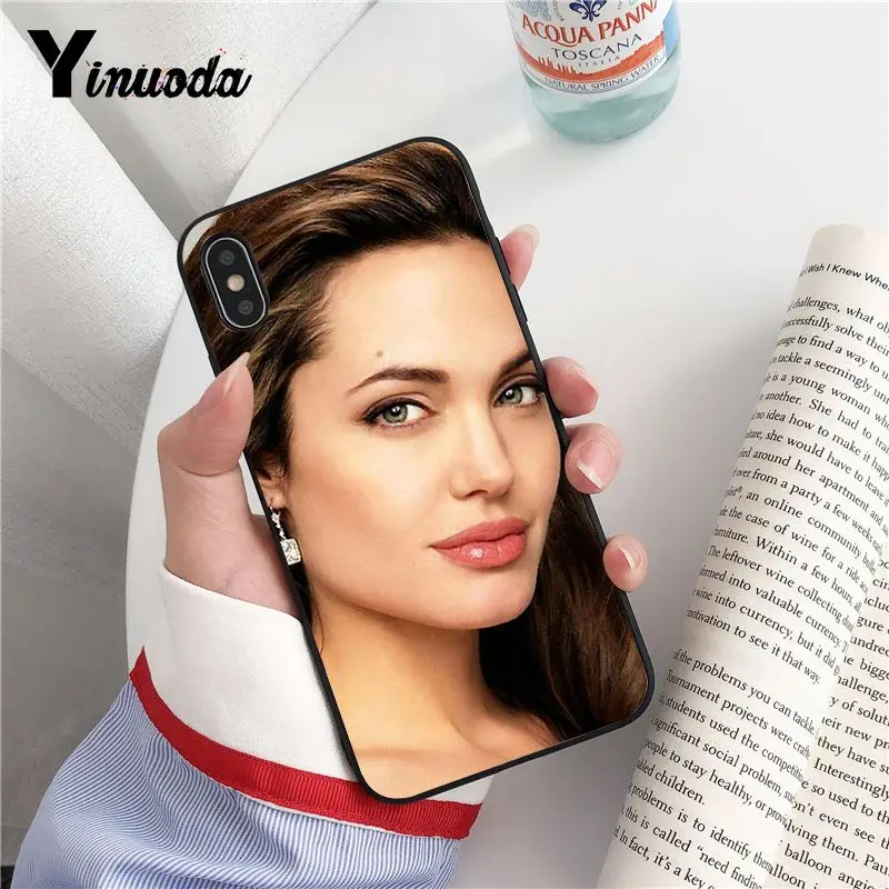 Yinuoda Angelina Jolie черный ТПУ мягкий телефон чехол для iphone 8 7 6 6S Plus 5 5S SE XR X XS MAX Coque Shell Fundas Capa - Цвет: A10