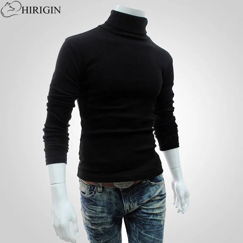 HIRIGIN Winter Thick Warm Sweater Men Turtleneck Brand