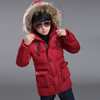 

Wendywu New Arrival Kids Parka Fleece Children Thickteenager Outwear Boys Winter Jackets Warm Hooded Cotton Padded Winter Coat B