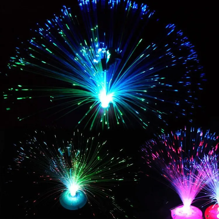 24 шт./лот красочные подарок на год светодиодный Цветок волокна цветок игрушки ночник оптического волокна лампы накаливания игрушки показать для вечеринки с танцами поставки