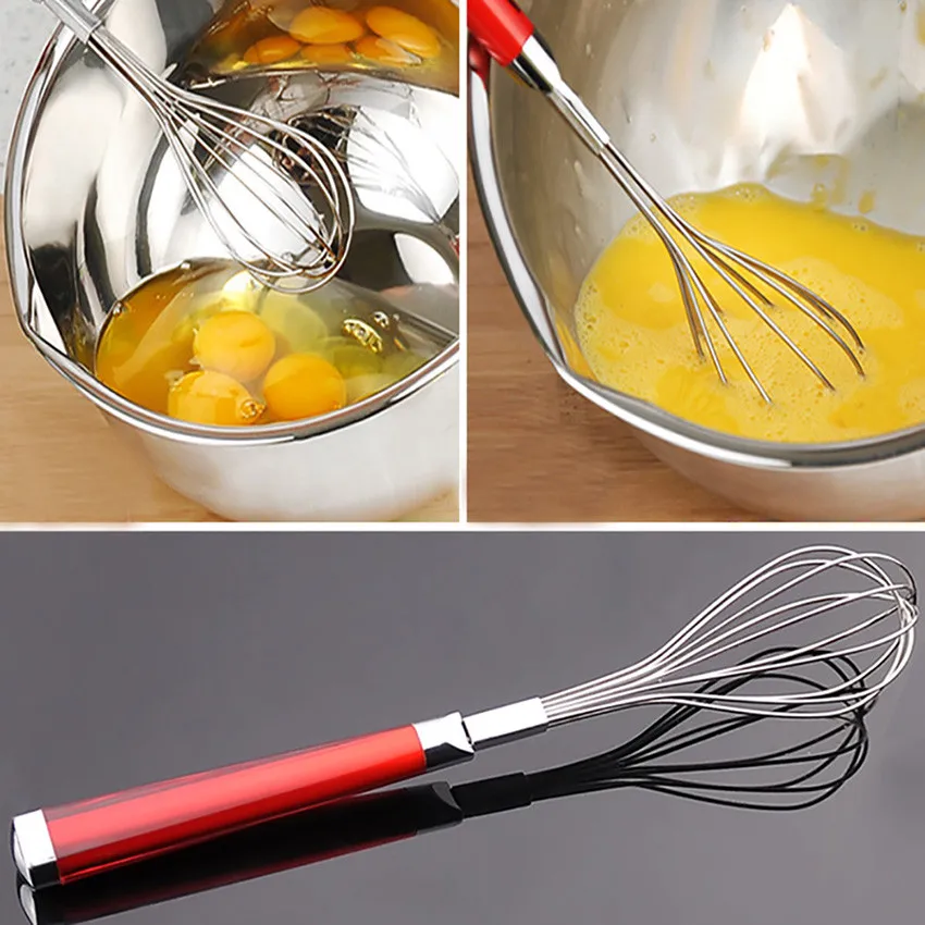 Egg Beater Hand Hold Eggs Mixer Stainless Steel Semi Automatic Whisk