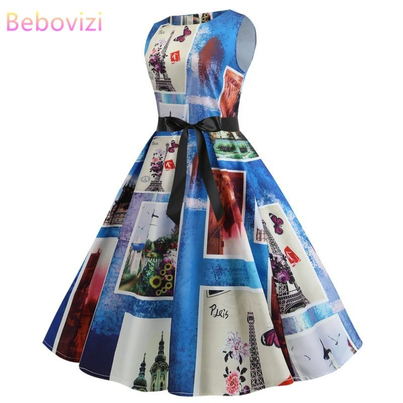 Novedad de Vestidos DE VERANO Bebovizi para mujer, Vestidos de talla grande a la moda con estampado sencillo, Vestidos casuales de oficina elegantes, vestido de vendaje Vintage Shein|Vestidos| - AliExpress