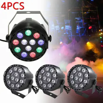 

4X 12LED RGBW PAR Light Effects DMX512 Disco Stage Light Lighting DJ Strobe