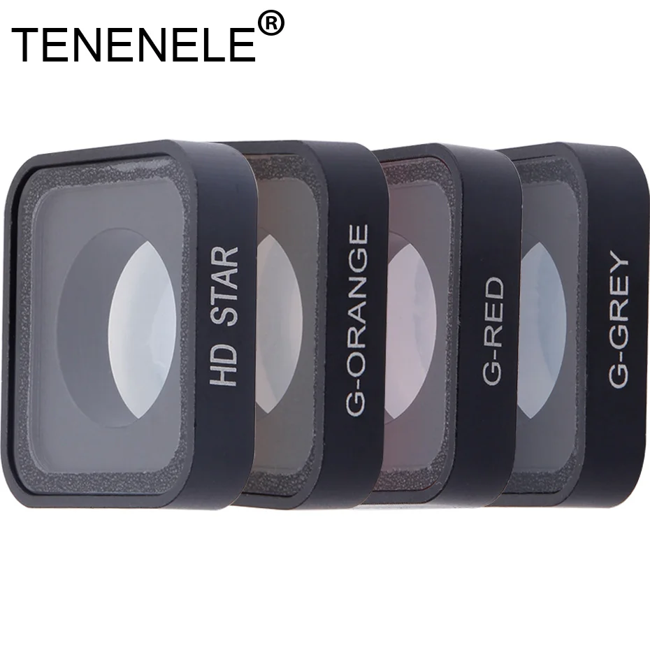 TENENELE GO PRO, фильтр для экшн-камеры, Цветной фильтр для Hero 5/6, UV Star C-PL, водонепроницаемые фильтры для объектива Hero 5 6 - Цвет: 4 in 1 Filter