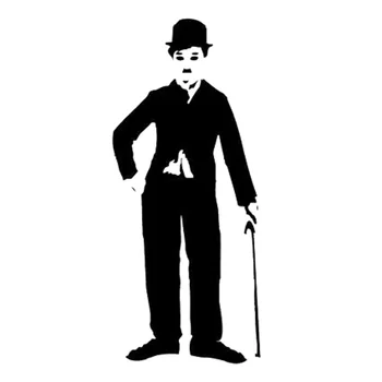 

7cm*16.3cm Chailie Chaplin Funny Car Sticker Car-Styling Decor Decal Black/Silver S3-7021