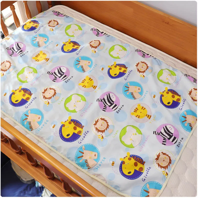 4 размера Детские водонепроницаемые простыни, пеленальные подушечки для мочи, Мультяшные Многоразовые детские постельные принадлежности, пеленальный матрас, пеленальный коврик - Цвет: 75x120 cm Animal