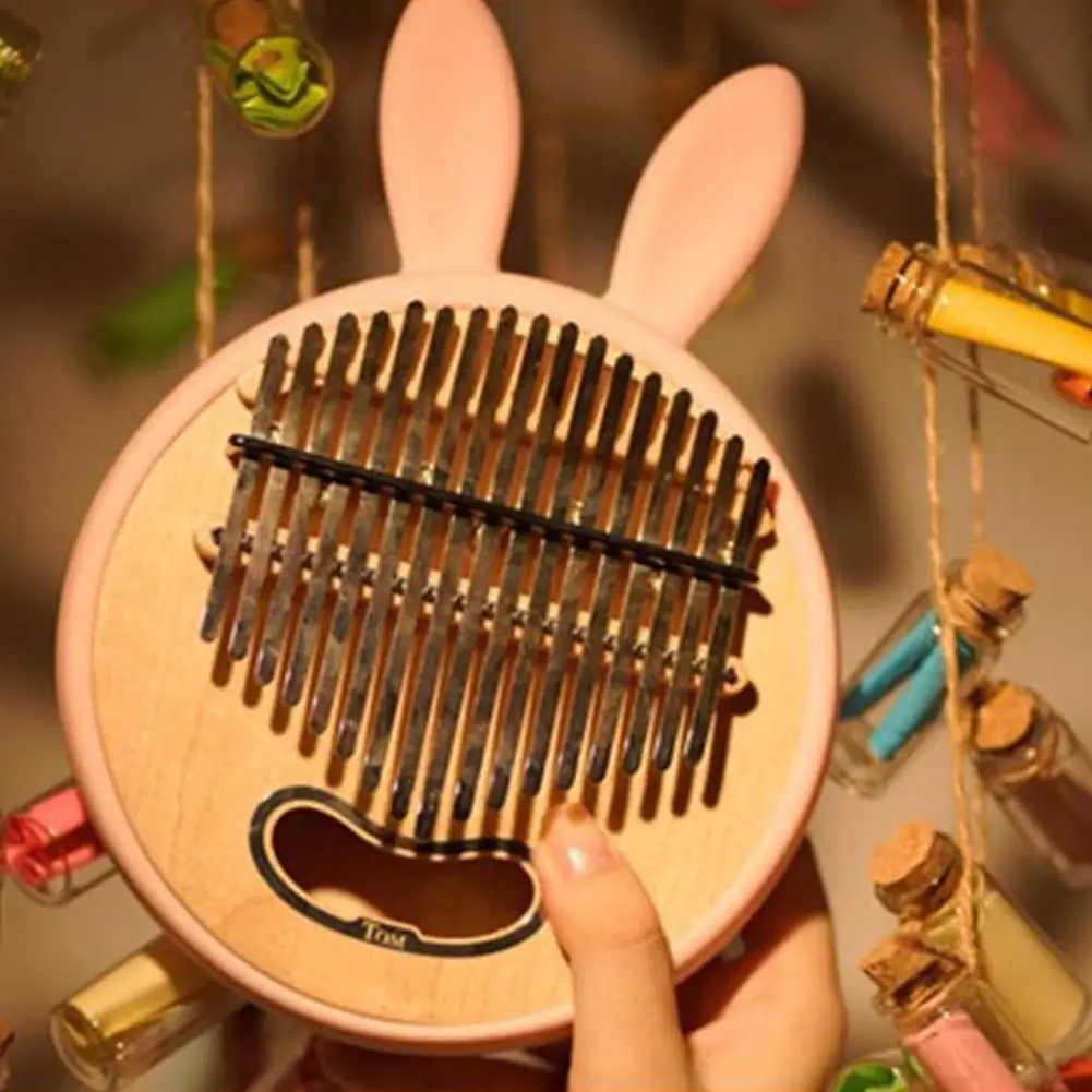 Новейшая 17 клавишная клавиатура Kalimba Mbira Fingertips Piano с милым мультяшным Кроликом, котом, медведем для девочек, детей, начинающих, подарки