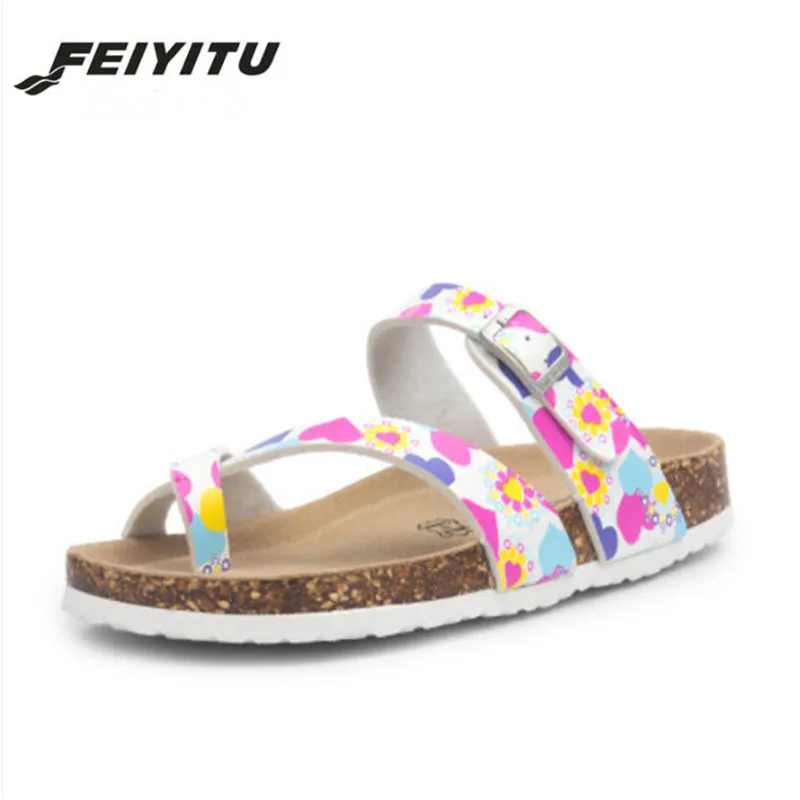 FeiYiTu/Новинка 2018 года летние пляжные пробковые шлепанцы Вьетнамки женские