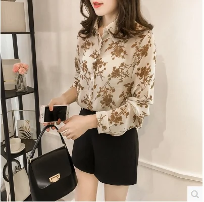 Модные женские блузки, шифоновая блузка с длинными рукавами и принтом, женская рубашка, 3XL 4XL большие размеры, офисная блузка, женская блуза, рубашка женственная 1058 40