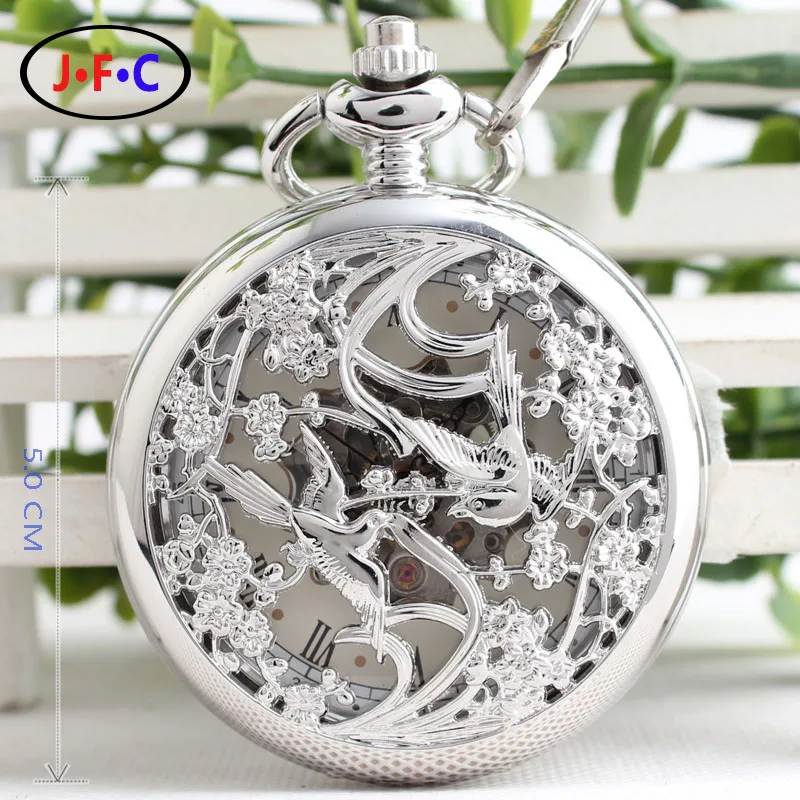 

Good luck fine fine carving Rome clamshell mechanical watch magpie Mui and shuangdiao magpies plum B122