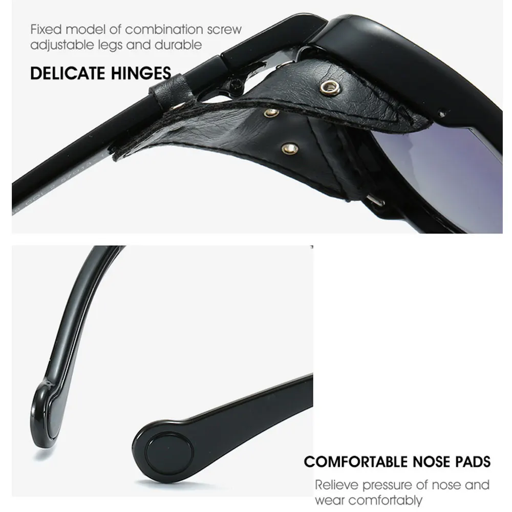 Новое поступление классические ретро панк стиль Мужские поляризационные стимпанк Солнцезащитные очки кожа боковая защита мужские UV400 Солнцезащитные очки PL1148