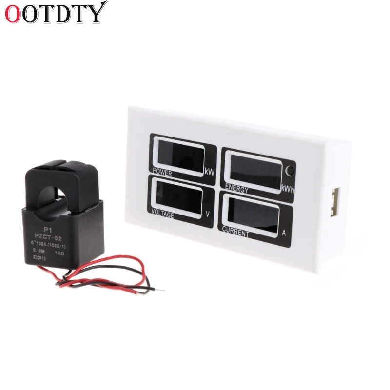 OOTDTY 4in1 Digital Ammeter Voltmeter Watt Power Energy Meter AC 80-260V 100A PZEM-004 | Инструменты