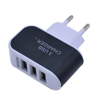 

500pcs Factory outlet 3 usb candy dazzle colour light general recharge my cell phone battery chargers for android pingguo head