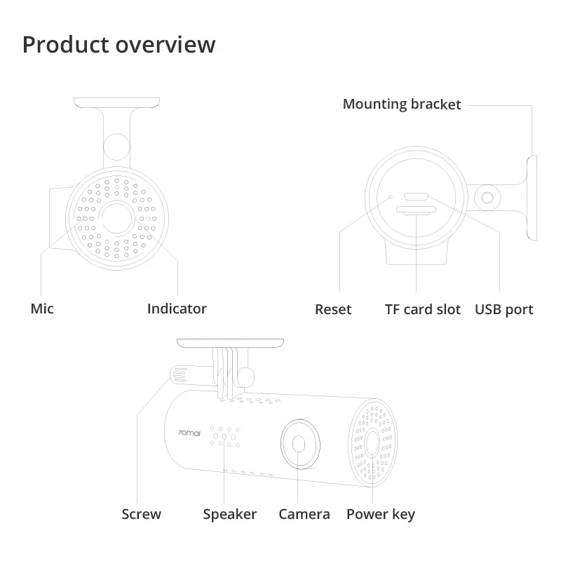 Автомобильный видеорегистратор Xiaomi 70mai 1 S, видеорегистратор 1080P HD, ночная версия, английское Голосовое управление, автомобильная камера, многоязычная