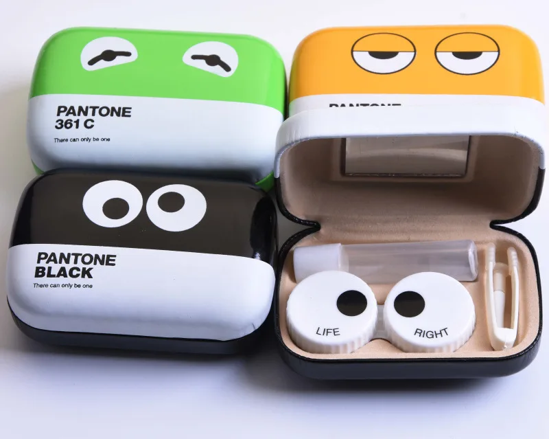LIUSVENTINA cute EYES companion box кожаная коробка 3 типа футляр для контактных линз контейнер |