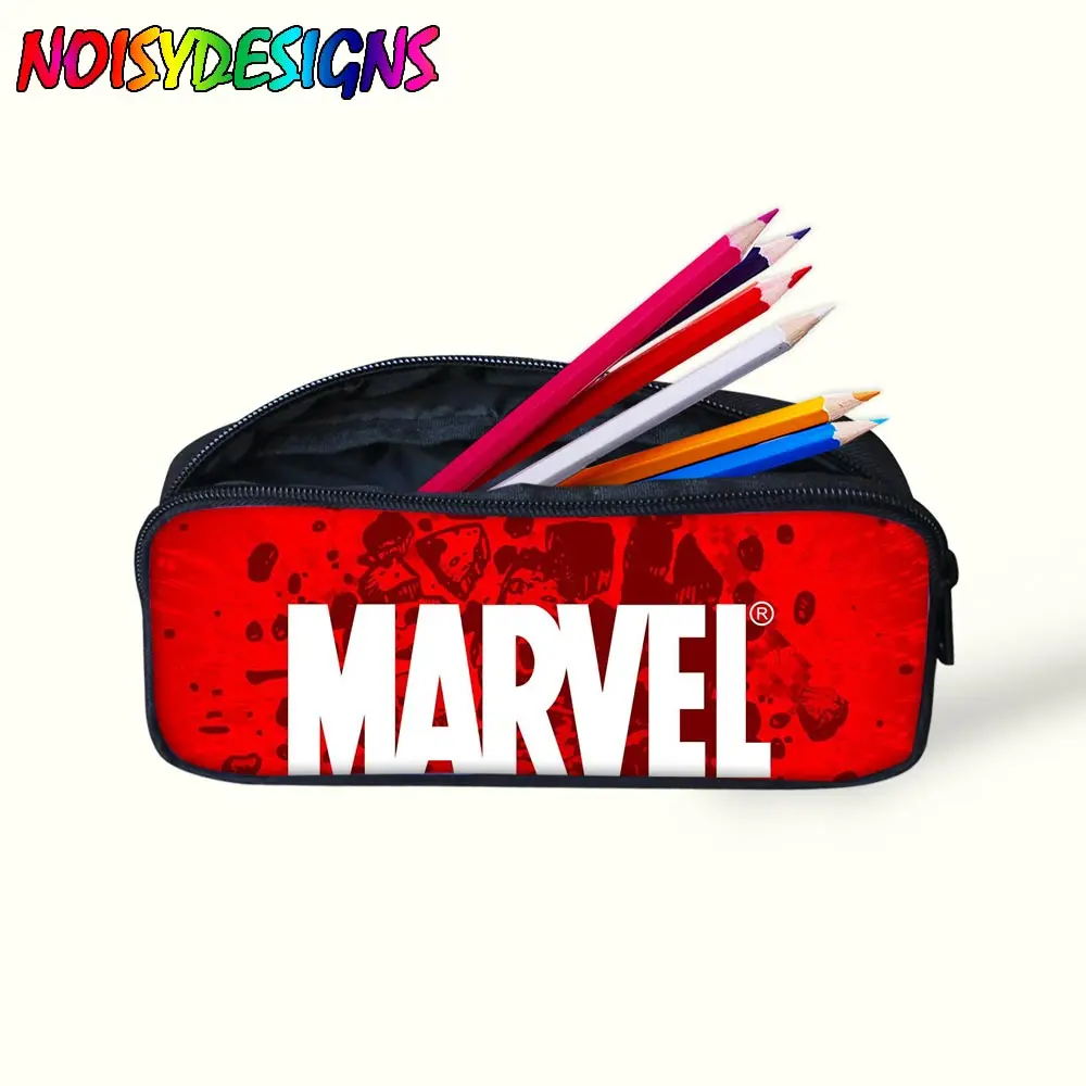 

Noisydesigns Superhero 3D printing custom canvas pencil case creative large capacity zipper pencil bag school stationery