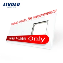 Envío Libre, livolo blanco perla de cristal, 223mm * 80mm, estándar de LA UE, 2 Bandas y 1 Panel de Vidrio Del Marco, VL-C7-C1/C1/SR-11
