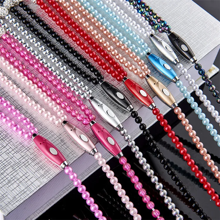 

girl Rhinestone Jewelry Pearl Necklace Earphones With Microphone Earbuds For Iphone Xiaomi Brithday Gift fone headset