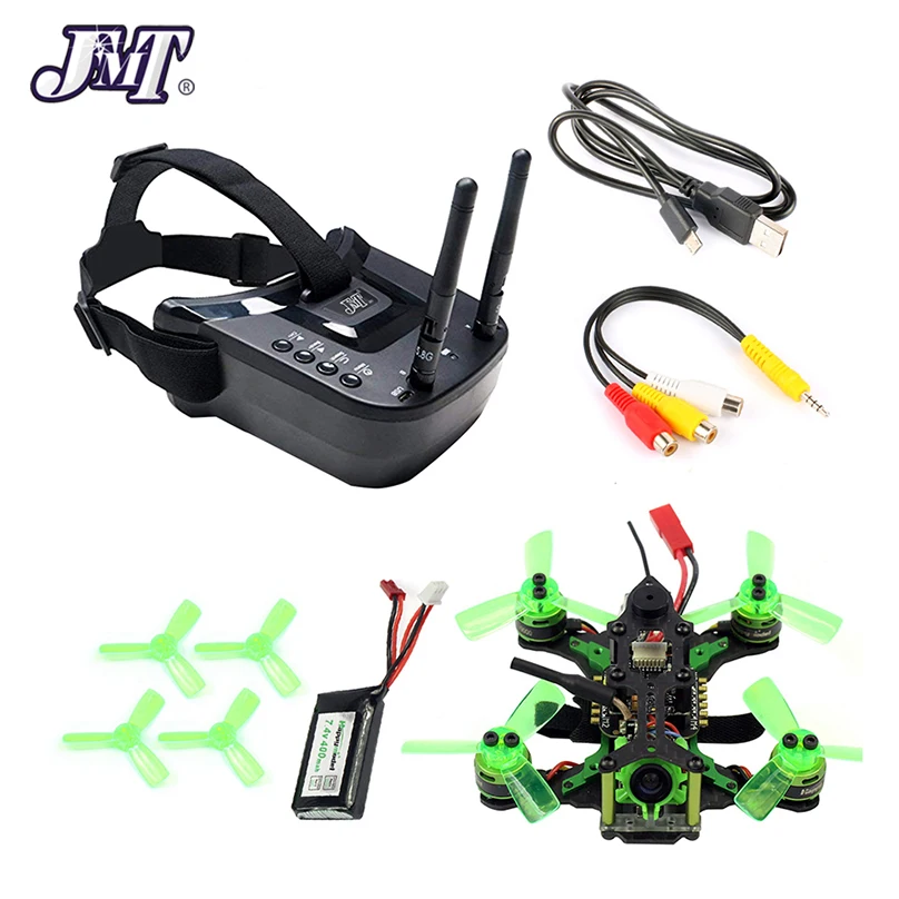 JMT Mantis85 85 мм 5,8G FPV микро гоночный Дрон Квадрокоптер BNF 600TVL камера VTX и двойная антенна 3 дюйма видео очки для FLysky