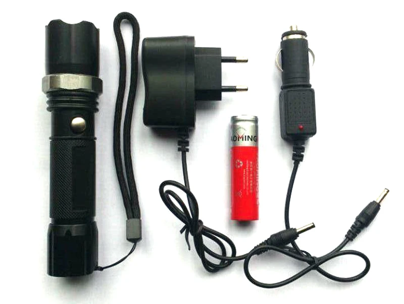 Led light portable 18650 battery charger rechargeable cree led