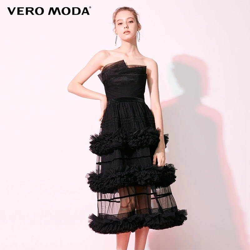 Vero Moda новые женские Gauzy Грудь обернуть без бретелек слоистых вечерние платья | 31847A509