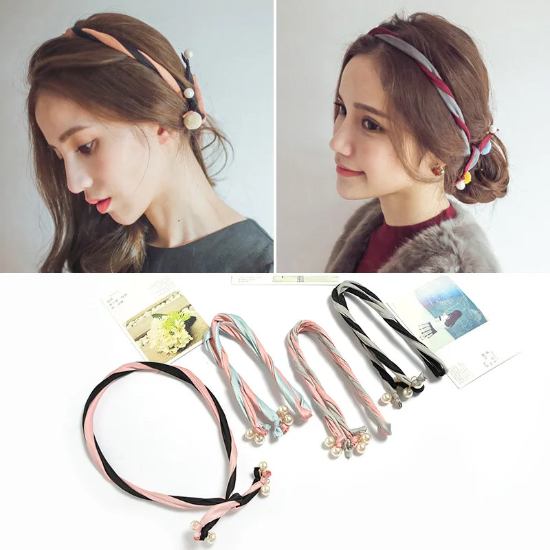 Headband For Womens Korean Headband Color Hairband Pearls Variety Personality Combination Hair