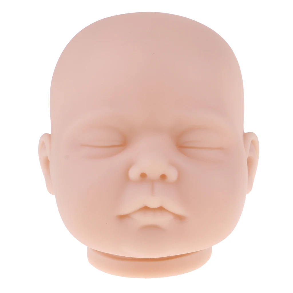 Handmade Unpainted 22inch Reborn Doll Head Sculpt Model Silicone Head Carving Mold DIY Making