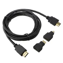 1,5 м черный кабель 3 в 1 HD Высокое скорость HDMI к HDMI + Micro HDMI адаптер мини-адаптер HDMI