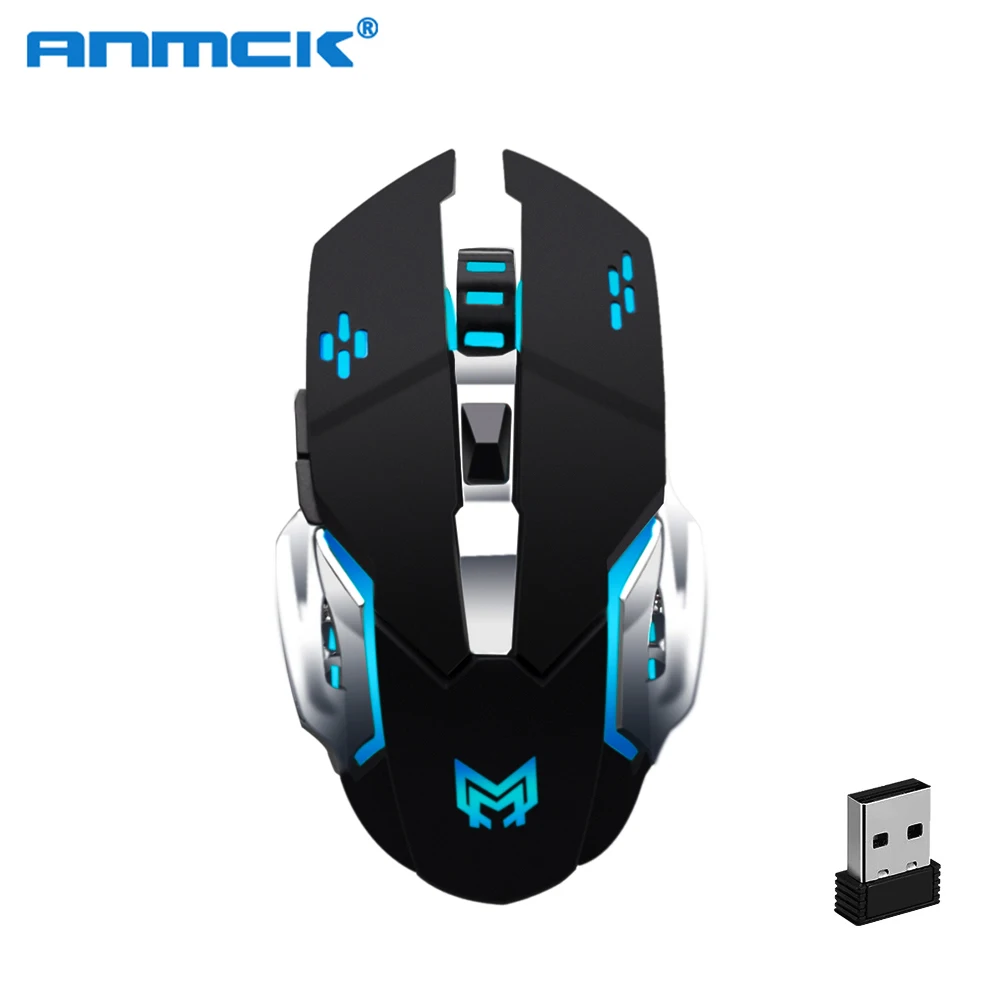 Anmck Wireless Gaming Mouse 2.4Ghz Backlight 4 Colors Rechargeable Professional Computer Gamer Silent Mouse 1600 DPI Adjustable Anmck Wireless Gaming Mouse 2.4Ghz Backlight 4 Colors Rechargeable Professional Computer Gamer Silent Mouse 1600 DPI Adjustable