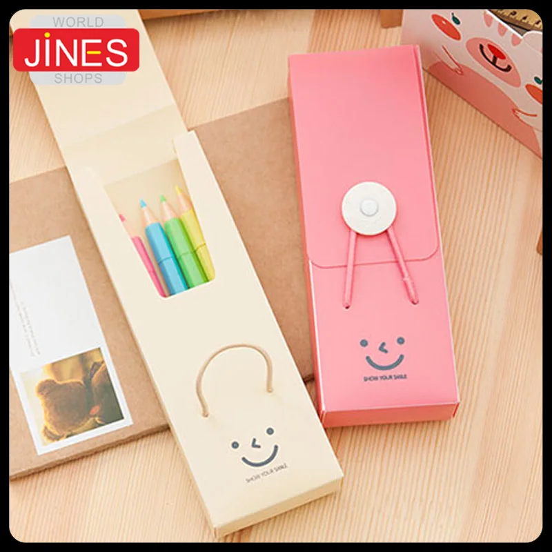 

4pcs/lot Creative home small cute pencil case pp Schools & Offices Card & ID Holders big capacity Stationery storage box Gift