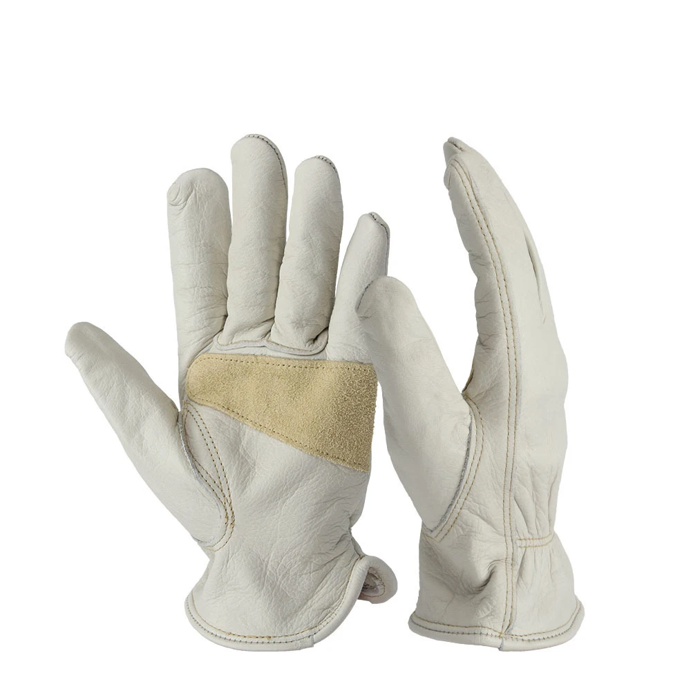 Cowhide layer gloves protective wear-resistant anti-skid mechanical industrial gloves labor insurance gloves for woman and man