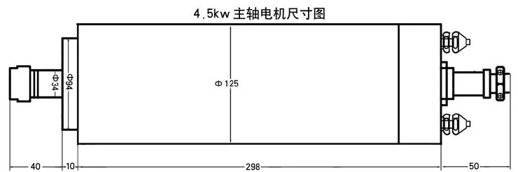 4.5kw spindle motor size