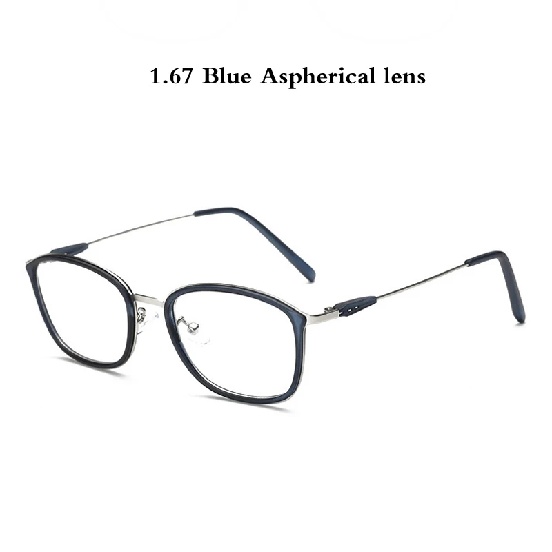 Zilead TR90 небольшой готовой близорукость очки Классические Для мужчин металлические квадратные близорукие очки 0to-6.0Unisex - Цвет оправы: 1.67 blue