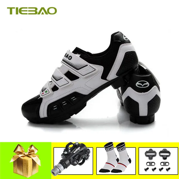 Tiebao sapatilha ciclismo mtb велосипедная обувь педали Мужская и женская обувь для горного велосипеда самозакрывающиеся дышащие кроссовки суперзвезды - Цвет: pedals for 943 W