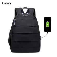 

Uwkea 2018 Oxford Notebook Laptop Backpack Men Travel Bag USB Charge College Teenage Multifunctional Rucksack