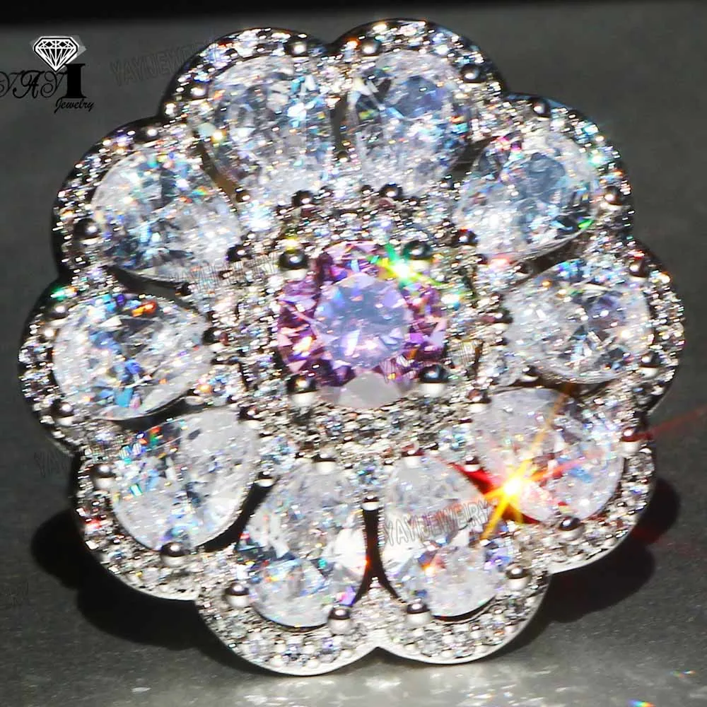 Ювелирные изделия yayi Princess Cut 7 3 CT белый циркон серебряный цвет обручальные кольца