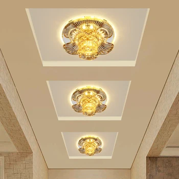 

Modern Porch Ceiling Lights 3W LED Ceiling Light Recessed Surface Mount LED Crystal Flowers Ceiling Lamp for Living Room