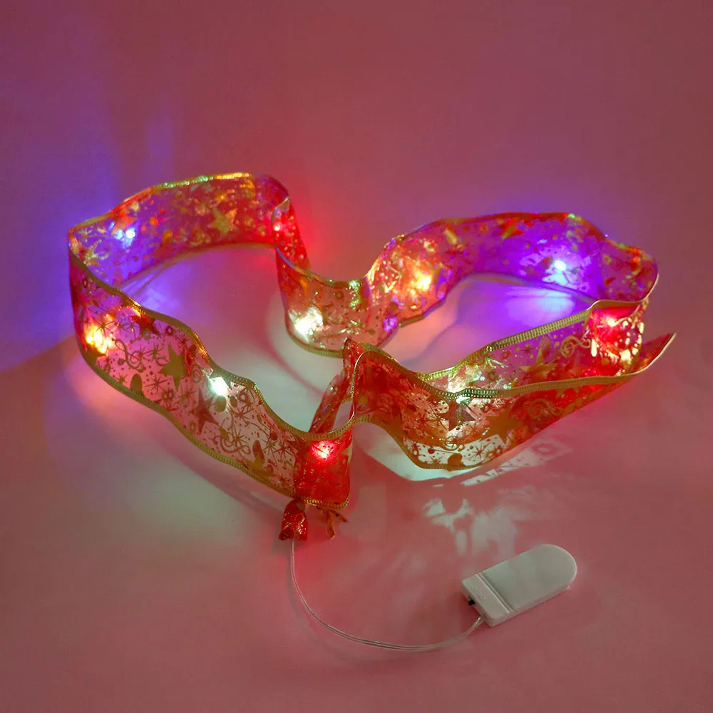 Creative 1m LED Christmas Festive Light Battery-Powered String Lights Ribbon for Home Garden Party Decoration Lamp | Дом и сад