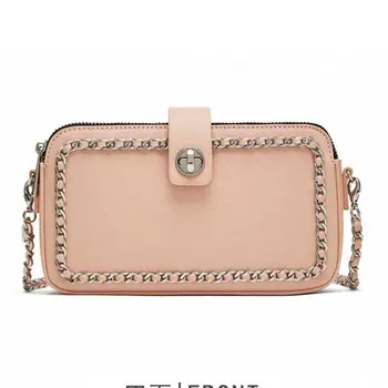 

2018 women's messenger bag summer small chain cross body bag double layer zipper organizer bag girl's money purse classic handba