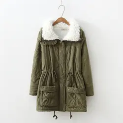 2019 зимние Хлопковые женские парки, куртки, новая Корейская версия длинного сечения, женское тонкое кашемировое теплое пальто с завязками