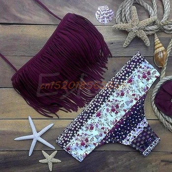 

Sexy Women THINKTHENDO Bohemia Style Swimwear Bikini Set Bandage Push-Up Padded Swimsuit Bathing Beachwear UNS-OKLE