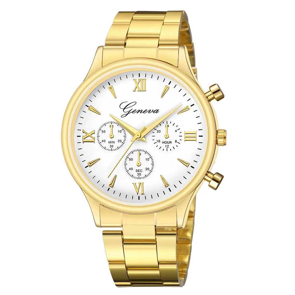 5001 роскошные часы модные часы из нержавеющей стали для мужчин кварцевые аналоговые наручные часы reloj hombre Новинка горячая распродажа - Цвет: Gold