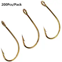 200 шт. рыболовный крючок с крючками, черный коричневый рыболовный крючок с заусенцем пресная вода, морская вода, бас-Крючок-мушка из высокоуглеродистой стали, морское ледяное озеро, река