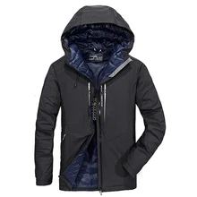 AFS JEEP High quality Light Duck hair Keep warm soft men Thicker coat fine men jacket cotton coat jacket men parka M-3XL 300